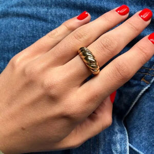 Thick And Chic Deluxe Gold Plated Croissant Ring