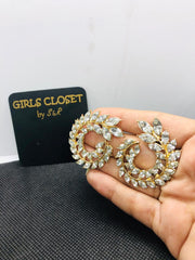 Sparkling Zirconium Sterling Silver Spiral Earrings