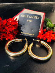 GC Gold Plated Trendy Chunky Hoop Earrings