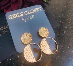 GC Drop Black and Gold Earrings.