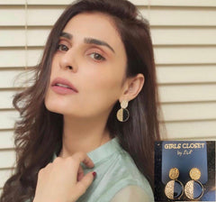 GC Drop Black and Gold Earrings.