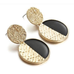 GC Drop Black and Gold Earrings.