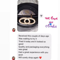 Faux Pearl Beaded Belt Double Ring Leather