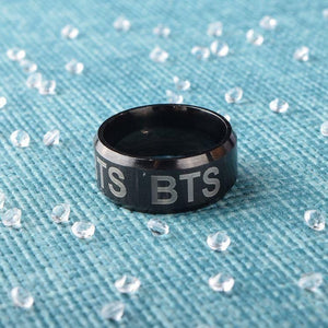 BTS Black Signature Stainless Steel Ring