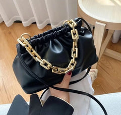 GC Cloud Deluxe Super Chic Pouch Black Leather Bag