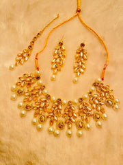 Pearl White Luxurious Statement Kundan Zoha Set