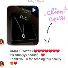 Princess Diana Royal Crystal Blue Sapphire Zirconium Set