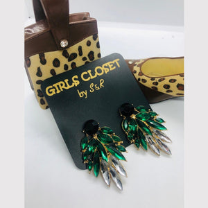 Forever21 Emerald Green Crystal Earrings