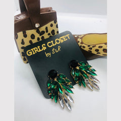 Forever21 Emerald Green Crystal Earrings