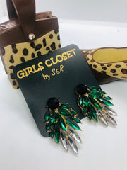 Forever21 Emerald Green Crystal Earrings