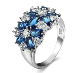 Blueberry Blast Pure Silver Luxurious Ring