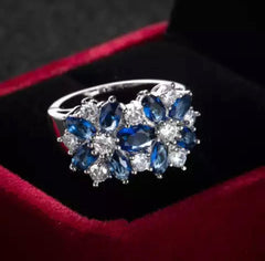 Blueberry Blast Pure Silver Luxurious Ring