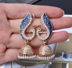Super Deluxe Menakari Kundan Peacock Jhumkas