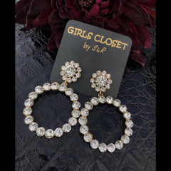Fascinating Crystal Ring Hoop Luxurious Earrings