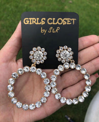 Fascinating Crystal Ring Hoop Luxurious Earrings