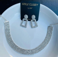 Ravishing Zircon Rhinestone Glam Choker Piece