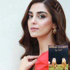 GC Gold Plated Metallic Statement Trio Hoops