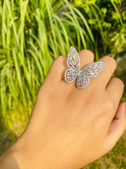 Deluxe Crystal Silver Rhinestone Bracelet & Ring Duo