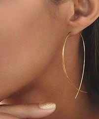Minimalist Oval Hoop Elegant Gold Earrings