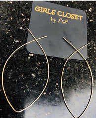 Minimalist Oval Hoop Elegant Gold Earrings