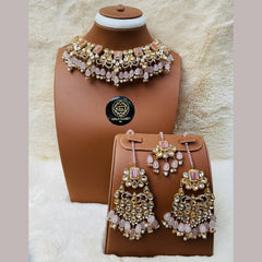 Super Luxurious Sparkling Kundan & Zirconium Studded Jewelery Set