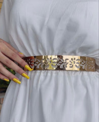 GC Aesthetic Gold Round Metal Mosaic Belt