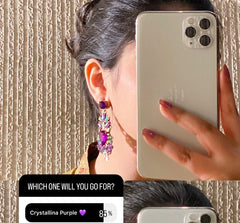 Crystalina Ultra Luxurious Purple Rhinestone Zircon Earrings