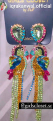 GC Parrot Earrings Rhinestone Crystal Ultra Luxurious