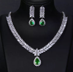 Georgina 18k White Gold Plated Swarovski Emerald Stone