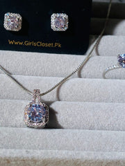 Tiffany 925 Sterling Silver Princess Cut Solitaire Combo