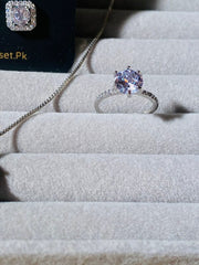 Tiffany 925 Sterling Silver Princess Cut Solitaire Combo