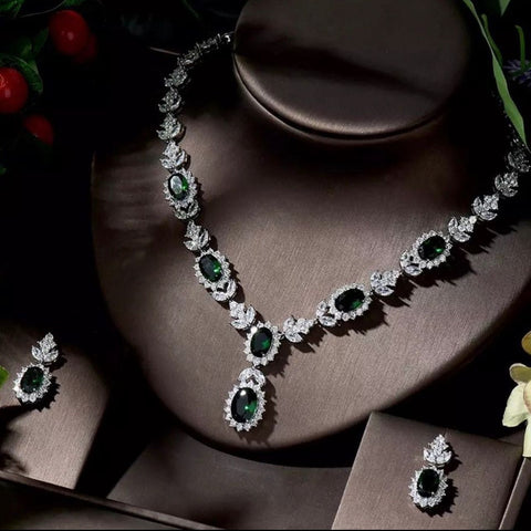 Caroline Extremely Luxurious Statement Rhodium Plated Set