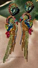 GC Parrot Earrings Rhinestone Crystal Ultra Luxurious