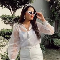 GC White Cat-Eye Super Trendy Sunglasses