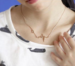 Super Trending Heartbeat Gold Chain Necklace