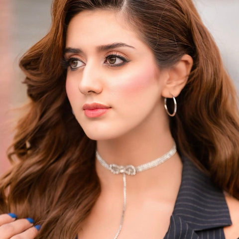 GC Bowknot Infinity Necklace Rhinestone Tassel