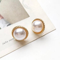 Snow White Exotic Gold Pearl Studs