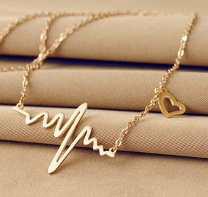 Super Trending Heartbeat Gold Chain Necklace