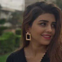 GC Square Designer Gold Plated Earrings