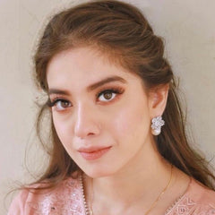 Ultra Luxury Snowflake Zircon Pearl Earrings