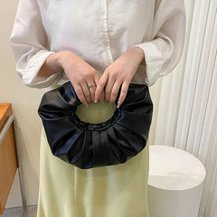 GC Croissant Premium Ruched Shoulder Leather Bag