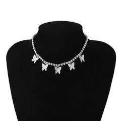 EXTREMELY RICH Quality Zircon Butterfly Sterling Necklace