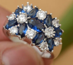 Blueberry Blast Pure Silver Luxurious Ring