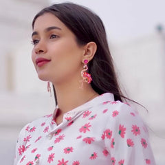 GC Flamingo Earrings Crystal Luxury Rhinestone