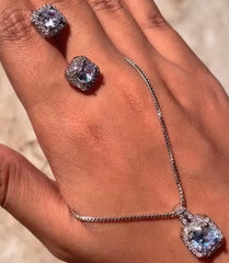 Tiffany 925 Sterling Silver Princess Cut Solitaire Combo