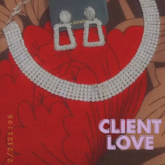 Ravishing Crystal Zircon Rhinstone Super Shiny Choker With Earrings