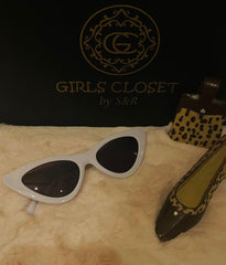 GC White Cat-Eye Super Trendy Sunglasses