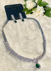 Georgina 18k White Gold Plated Swarovski Emerald Stone