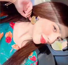 GC Premium Chandelier Peacock Colorful Earrings (Premium Edition)