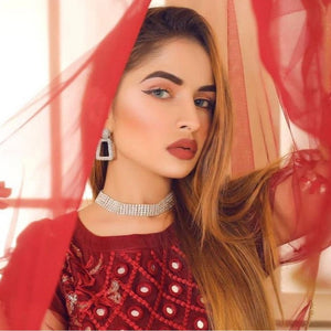 Ravishing Crystal Zircon Rhinstone Super Shiny Choker With Earrings